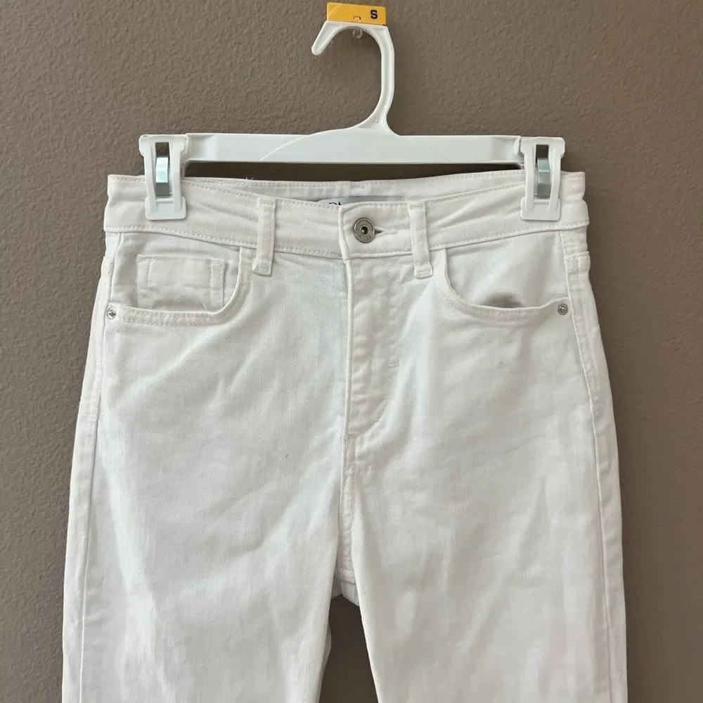 Zara High Waist Raw Hem Straight Leg - Picture 2 of 10